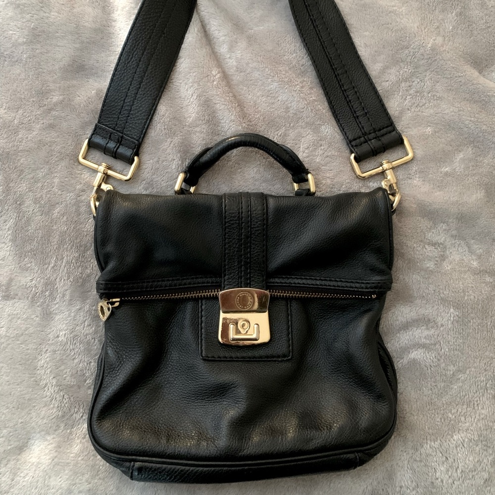 Marc Jacobs Black Leather Satchel Bag with Handle